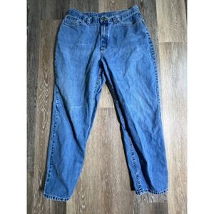 LL Bean Relaxed Fit Jeans Women 18R Blue Double L High Waisted Tapered Vintage